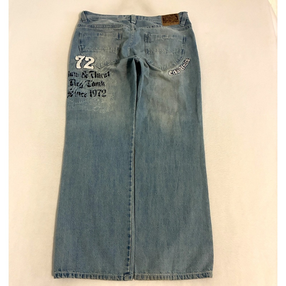 Vtg Ecko Unltd Jeans Men 38x33 Embroidered 10" Wide Leg Baggy Skater Hip Hop Y2K
